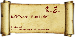 Kövesi Euniké névjegykártya
